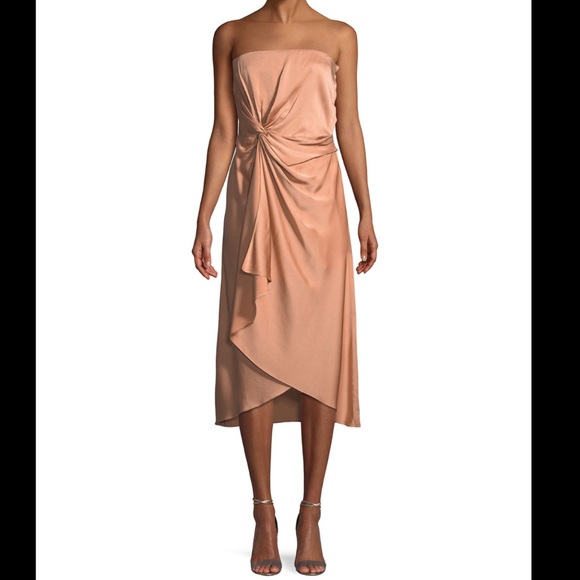 A.L.C. Roya Twist Waist Strapless Dress, in Rose - Picture 2 of 16